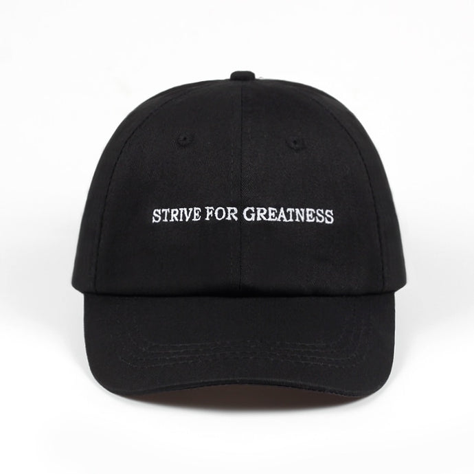 STRIVE FOR GREATNESS Dad Hat Embroidery 100% Cotton Lebron James Baseball Cap Women Men Summer Caps Snapback Casquette New
