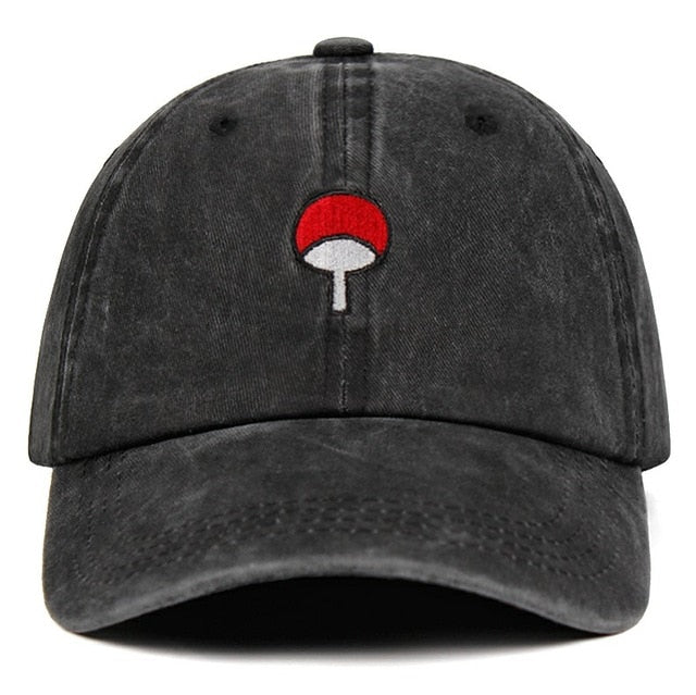 Latest washed denim Dad Hat Uchiha Family Logo Embroidery Baseball Caps Snapback Hat Hip Hop Naruto Cap Hat