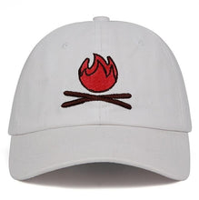 Load image into Gallery viewer, Fire Dad Hat 100% Cotton Embroidery flame Baseball Caps Primitive human Snapback Hats Unisex Holiday Cap dropshipping Hats