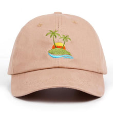 Load image into Gallery viewer, Palm Trees 100% Cotton New Curved Dad Hat Beach sunrise A holiday Baseball Cap Coconut Trees Hat Strapback Hip Hop Cap Golf Caps