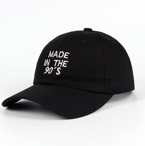 100% Cotton New MADE IN THE 90'S Embroidery Dad Hat Women Men Fashion Baseball Cap Snapback MADE IN THE 90 S Summer Caps