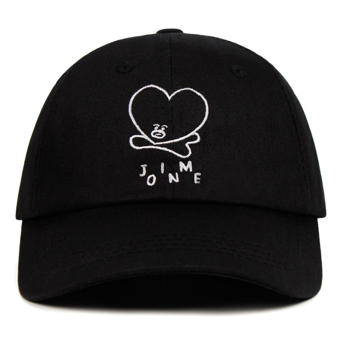 TATA Dad Hat 100% cotton Jim Baseball Cap twill Extra low-profile with unconstructed crown BT21 embroidery strap back