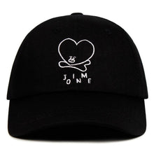 Load image into Gallery viewer, TATA Dad Hat 100% cotton Jim Baseball Cap twill Extra low-profile with unconstructed crown BT21 embroidery strap back