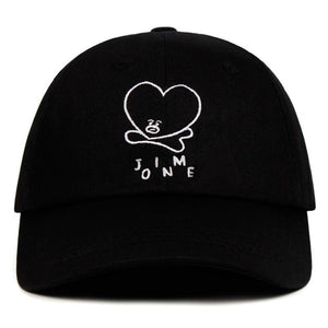 TATA Dad Hat 100% cotton Jim Baseball Cap twill Extra low-profile with unconstructed crown BT21 embroidery strap back